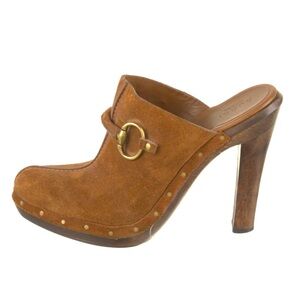 GUCCI horse bit Suede clogs / mules size 9